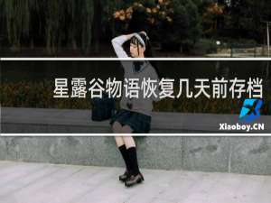 星露谷物语恢复几天前存档