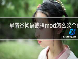 星露谷物语戒指mod怎么改个数