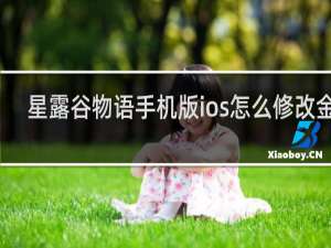 星露谷物语手机版ios怎么修改金钱