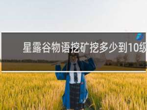 星露谷物语挖矿挖多少到10级