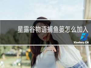 星露谷物语捕鱼篓怎么加入