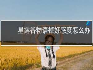 星露谷物语掉好感度怎么办
