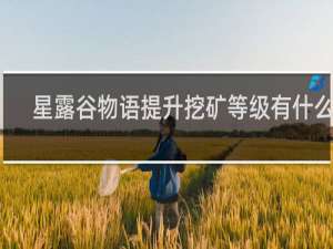 星露谷物语提升挖矿等级有什么用