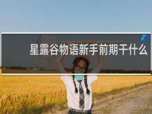 星露谷物语新手前期干什么