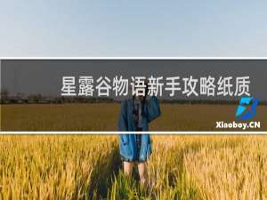 星露谷物语新手攻略纸质