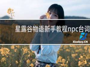 星露谷物语新手教程npc台词