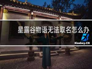 星露谷物语无法取名怎么办
