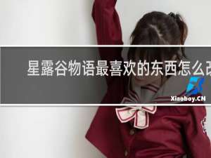 星露谷物语最喜欢的东西怎么改