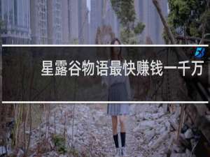 星露谷物语最快赚钱一千万