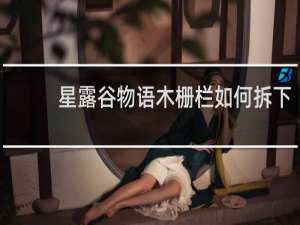 星露谷物语木栅栏如何拆下