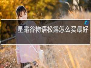星露谷物语松露怎么买最好