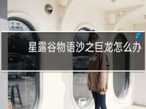 星露谷物语沙之巨龙怎么办