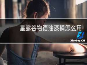 星露谷物语油漆桶怎么用