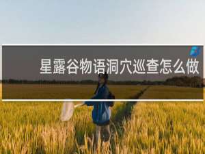 星露谷物语洞穴巡查怎么做