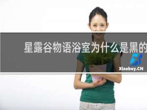 星露谷物语浴室为什么是黑的