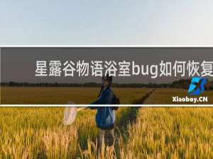 星露谷物语浴室bug如何恢复