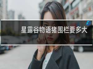 星露谷物语猪围栏要多大