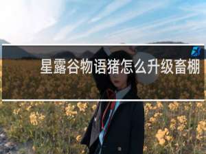 星露谷物语猪怎么升级畜棚