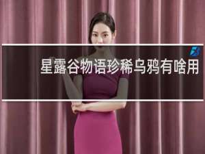 星露谷物语珍稀乌鸦有啥用