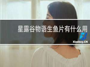 星露谷物语生鱼片有什么用