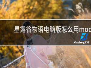 星露谷物语电脑版怎么用mod