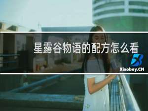 星露谷物语的配方怎么看