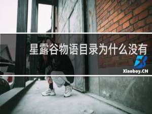 星露谷物语目录为什么没有