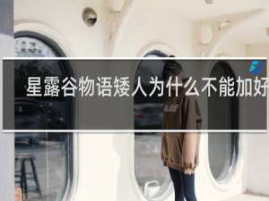 星露谷物语矮人为什么不能加好感