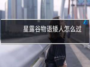 星露谷物语矮人怎么过