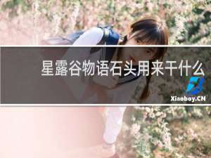 星露谷物语石头用来干什么