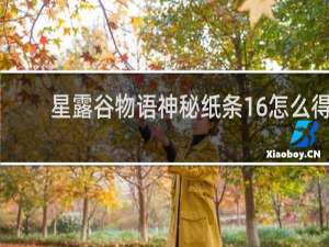 星露谷物语神秘纸条16怎么得