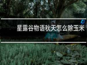 星露谷物语秋天怎么除玉米