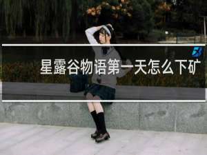 星露谷物语第一天怎么下矿