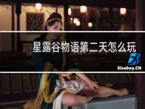 星露谷物语第二天怎么玩