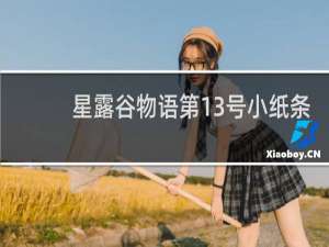 星露谷物语第13号小纸条
