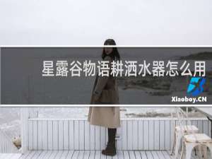 星露谷物语耕洒水器怎么用