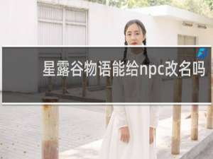 星露谷物语能给npc改名吗