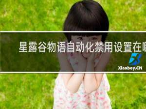 星露谷物语自动化禁用设置在哪