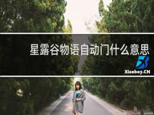 星露谷物语自动门什么意思