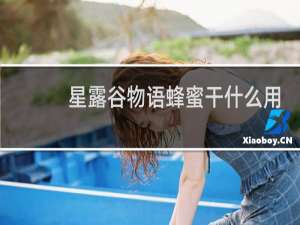 星露谷物语蜂蜜干什么用