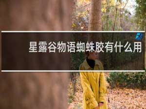 星露谷物语蜘蛛胶有什么用