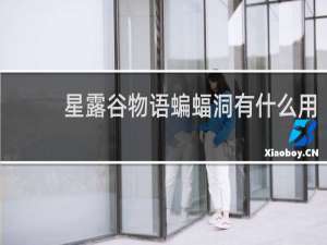 星露谷物语蝙蝠洞有什么用
