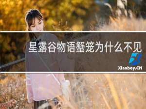 星露谷物语蟹笼为什么不见