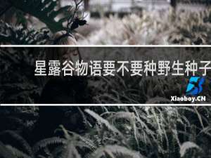 星露谷物语要不要种野生种子