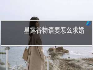 星露谷物语要怎么求婚