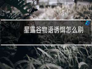 星露谷物语诱饵怎么刷