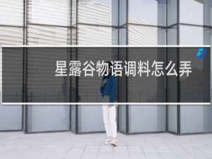 星露谷物语调料怎么弄