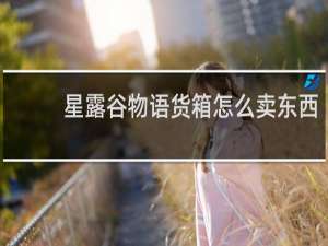 星露谷物语货箱怎么卖东西