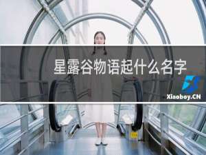 星露谷物语起什么名字