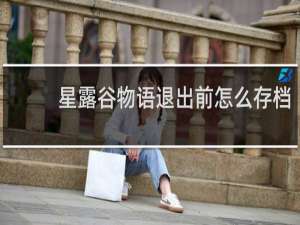 星露谷物语退出前怎么存档